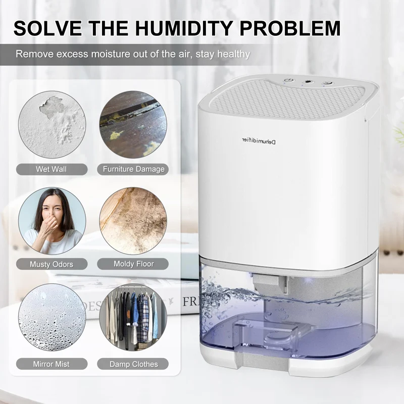 Air เครื่องลดความชื้นแบบพกพา Mute ความชื้น Absorbers เครื่อง Air สําหรับห้องนอนหน้าแรกห้องครัว Deodorizer เครื่องเป่า EU/US Plug - Image 4