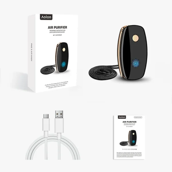 ใหม่สร้อยคอประเภทเครื่องฟอกอากาศ Mini เครื่องฟอกอากาศแบบพกพาขจัดหมอกควันฟอร์มาลดีไฮด์ USB ชาร์จเครื่องกําเนิดไอออนลบ - Image 6