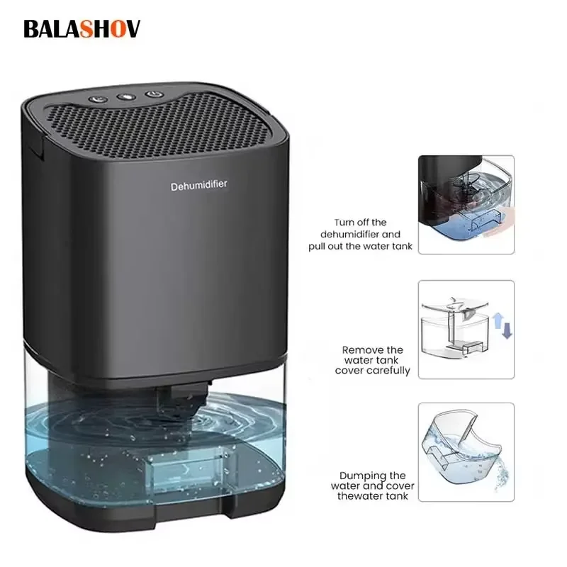 Air เครื่องลดความชื้นแบบพกพา Mute ความชื้น Absorbers เครื่อง Air สําหรับห้องนอนหน้าแรกห้องครัว Deodorizer เครื่องเป่า EU/US Plug